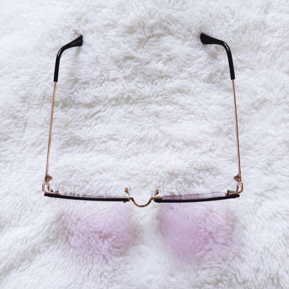 Laurel Clear Purple Rimless Sleek Sunglasses - Picture 4 of 11